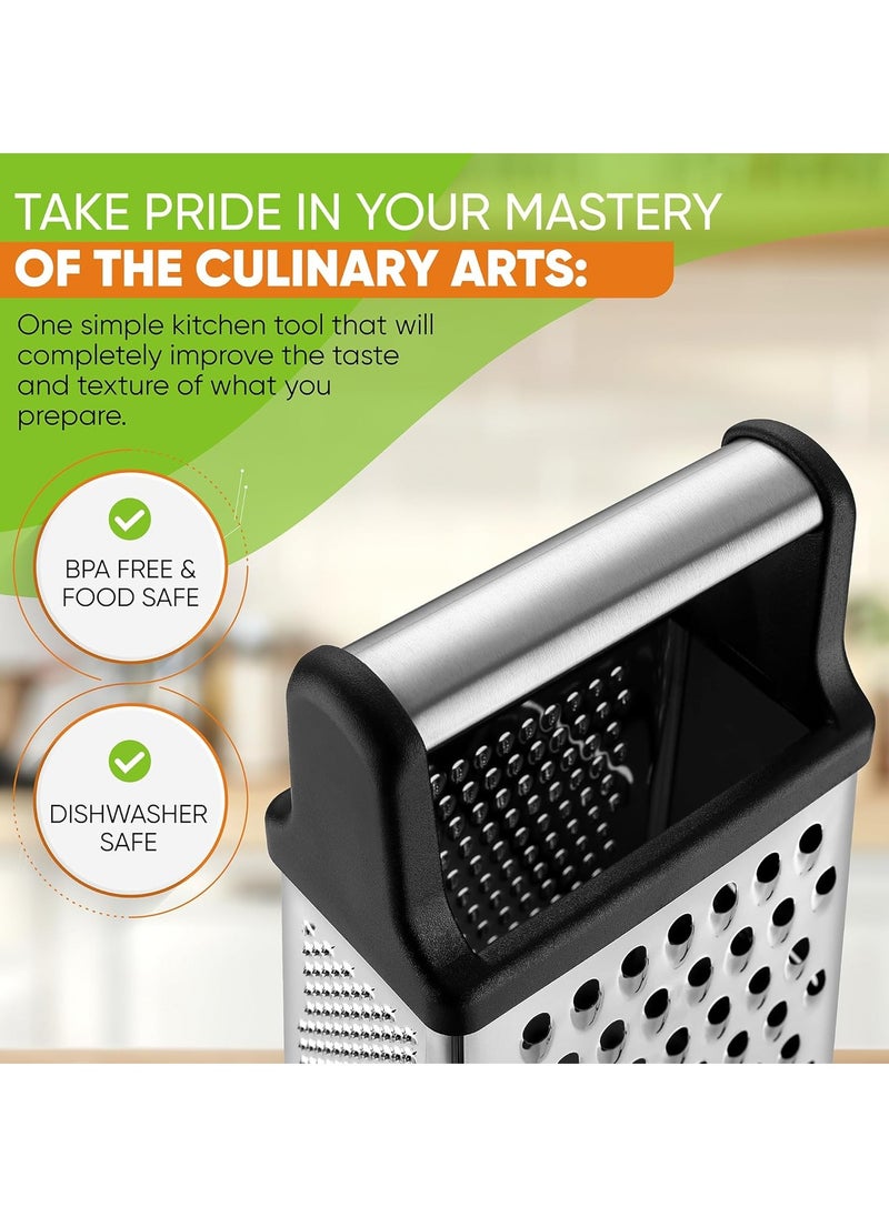 Spring Chef 4 Sides Stainless Steel Grater Box, X-Large