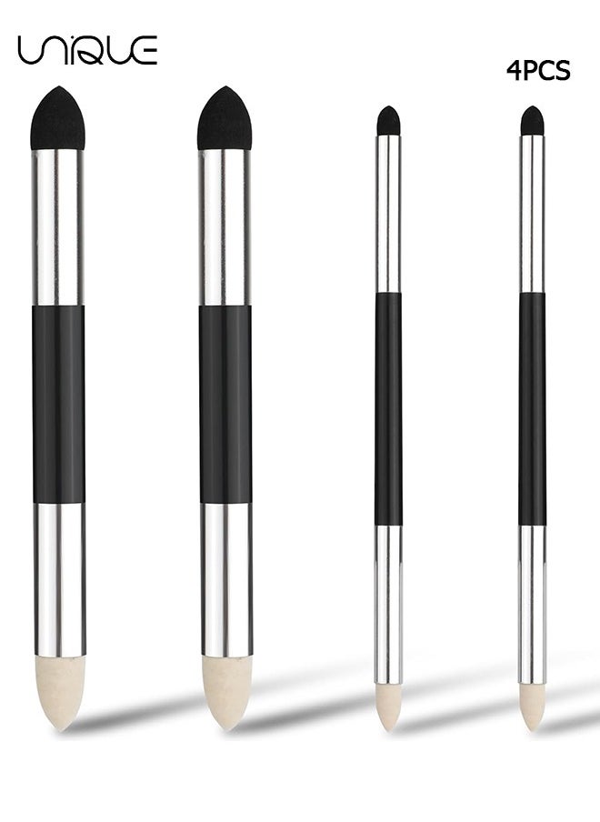 4Pcs Blending Sponge Pen, Double Headed Washable Rubbing Sponge Brush, 2 Sizes Blending Pen Sketch Pen Brush, Sponge Drawing Art Blender Drawing Blender for School Students Beginners Artists