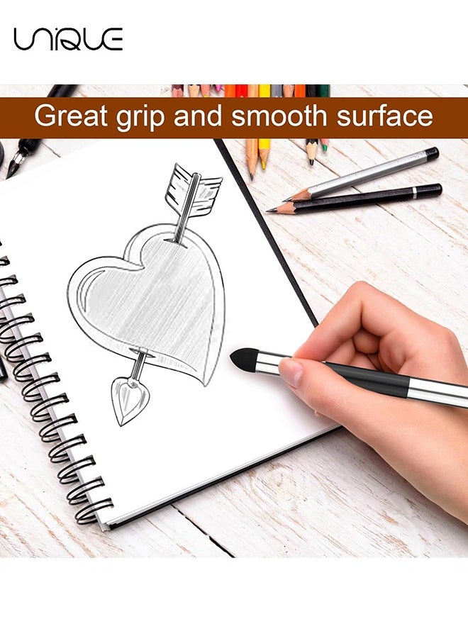 4Pcs Blending Sponge Pen, Double Headed Washable Rubbing Sponge Brush, 2 Sizes Blending Pen Sketch Pen Brush, Sponge Drawing Art Blender Drawing Blender for School Students Beginners Artists