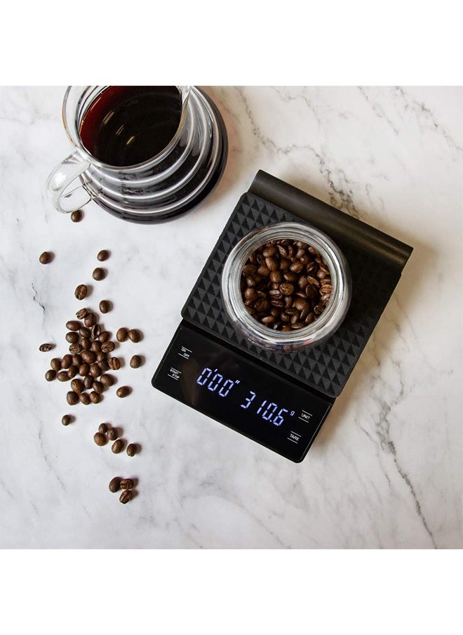 Electronic Coffee Scale with Timer 3kg/0.1g High Precision Pour Over Drip Espresso Scale with Back-Lit LCD Display,Rechargeable Portable Food Scale for Kitchen Use