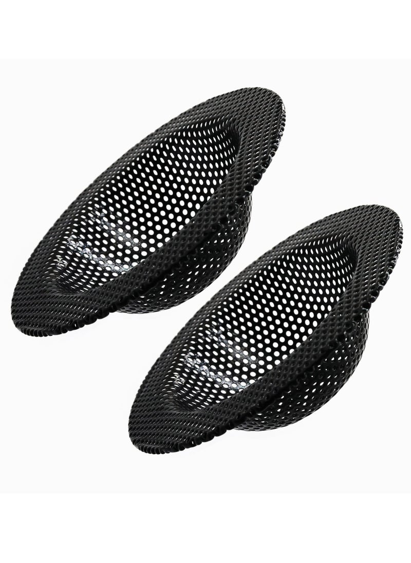 2 Pcs Black Kitchen Sink Strainer Large Wide Rim 4.5Inches Diameter Stainless Steel Sink Drain Strainer Kitchen Drain Strainer for Most Sink Drains Anti Clogging Rust Free