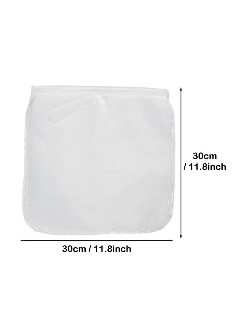 2 Pack Reusable 80 Mesh Fine Bag Nut Milk Nylon Strainer for Straining FruitJuice Apple Grape Wine Press NutMilk Yogrut Doufu Almond Coffee with Drawstring 30x30cm