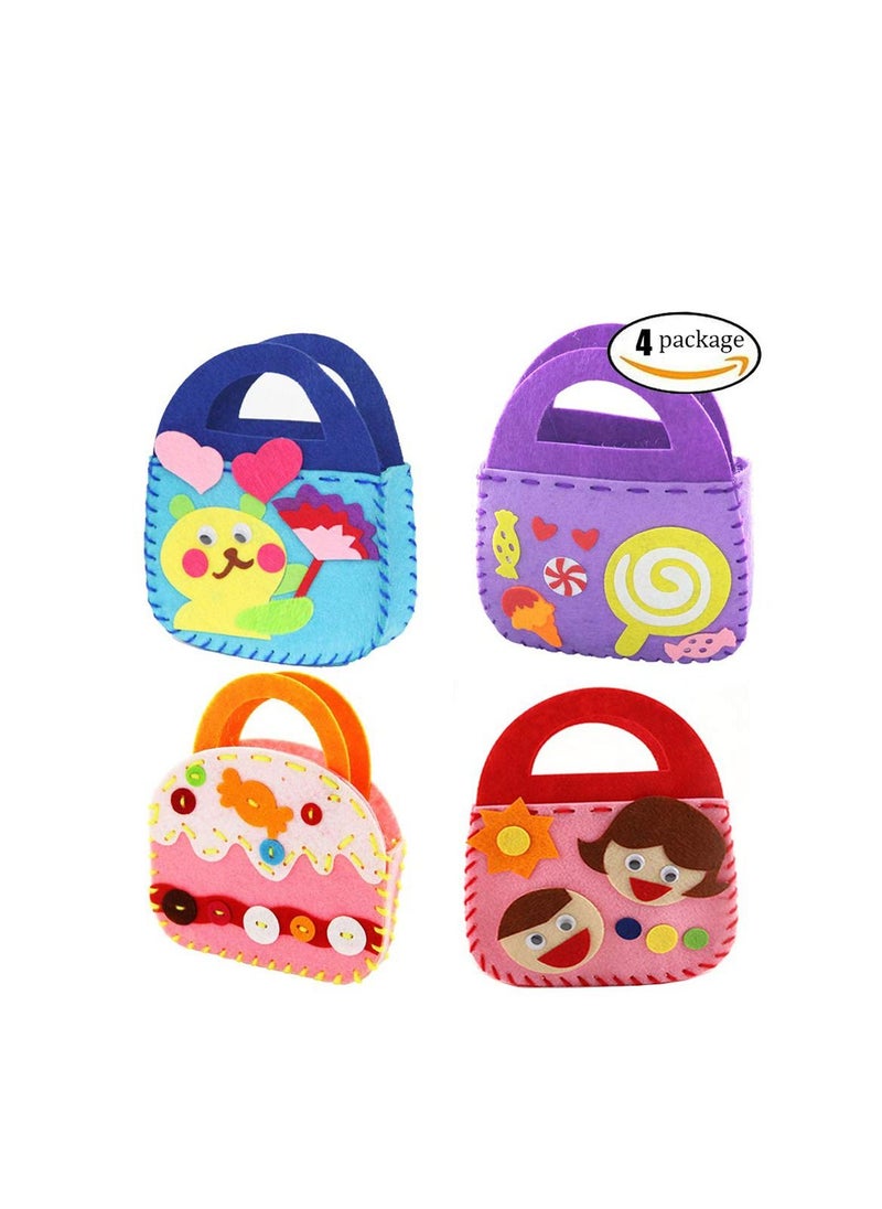Childrens Sewing Kits for Beginners 6 Pack Children Sewing Kit, Kids Beginners Felt Craft Kit Fabric DIY Crafts Handbag, 6 Patterns
