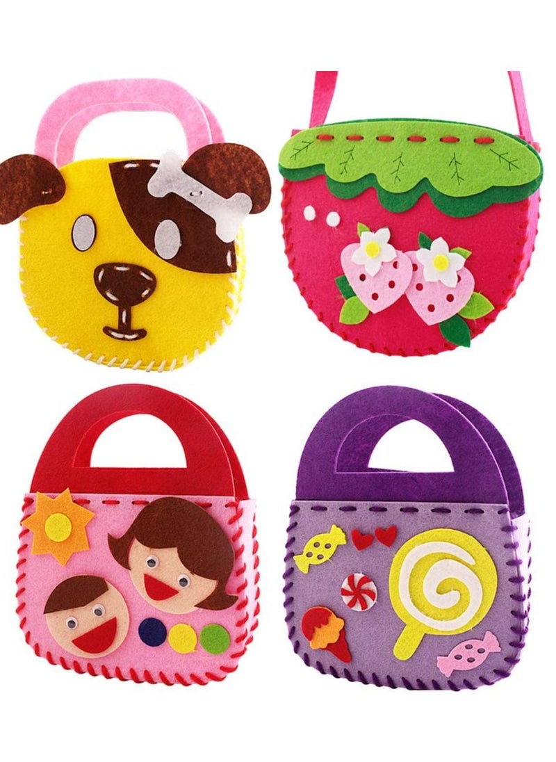 Childrens Sewing Kits for Beginners 6 Pack Children Sewing Kit, Kids Beginners Felt Craft Kit Fabric DIY Crafts Handbag, 6 Patterns