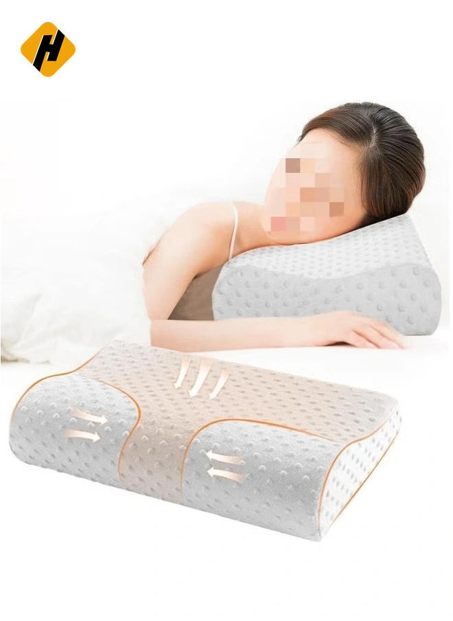 Memory Foam Pillow (large) Ergonomic Contour Pillow For Neck Support/Pain Relief