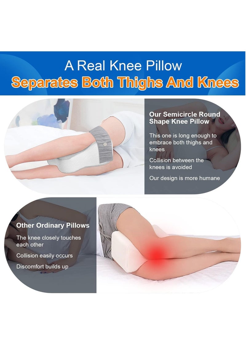 Real Knee Pillow for Side Sleepers Separates The Knees for More Comfort Semicircle Round Shape Leg Pillows for Sleeping Promote Sleeping