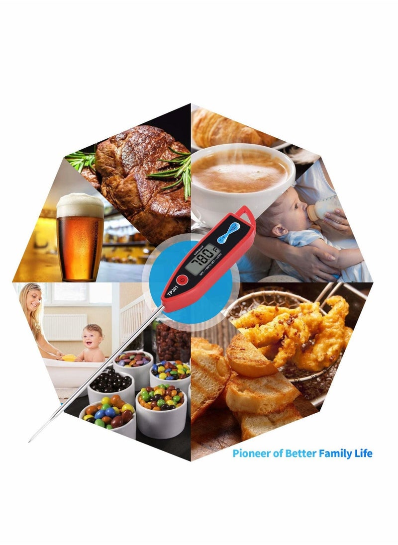 Digital Instant Read Meat Thermometer Kitchen Cooking Food Candy for Liquid, Candle, with Waterproof