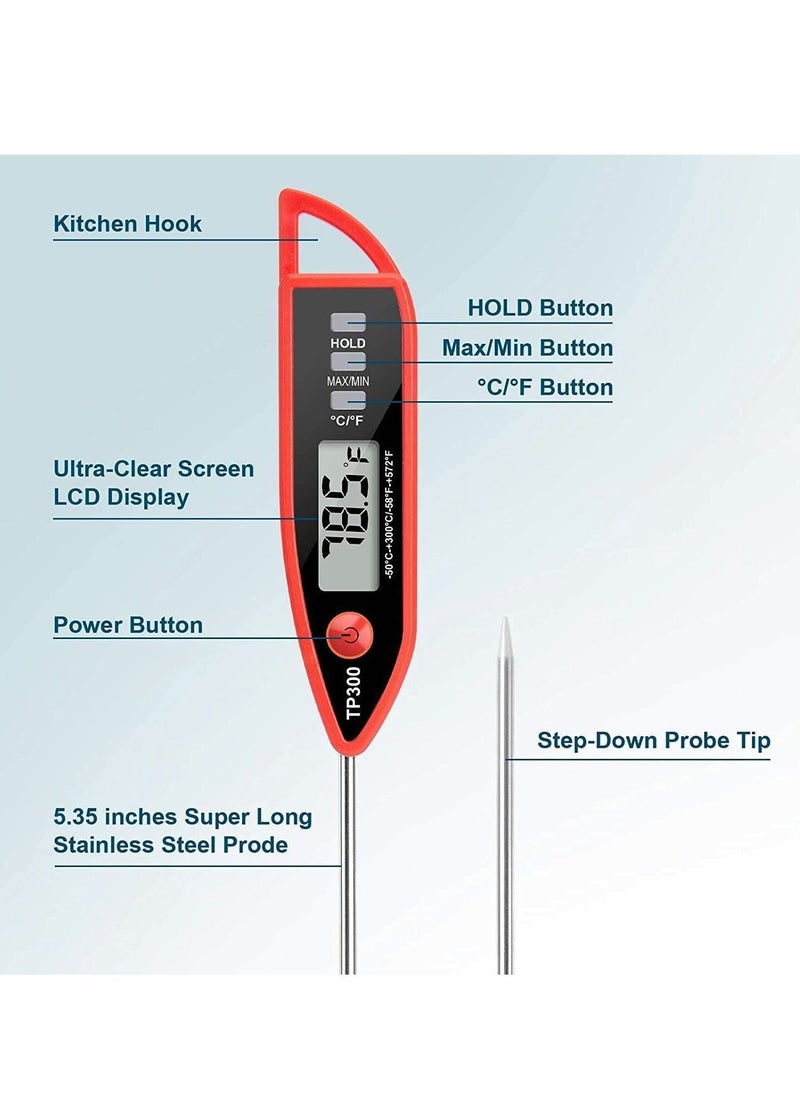 Digital Instant Read Meat Thermometer Kitchen Cooking Food Candy for Liquid, Candle, with Waterproof