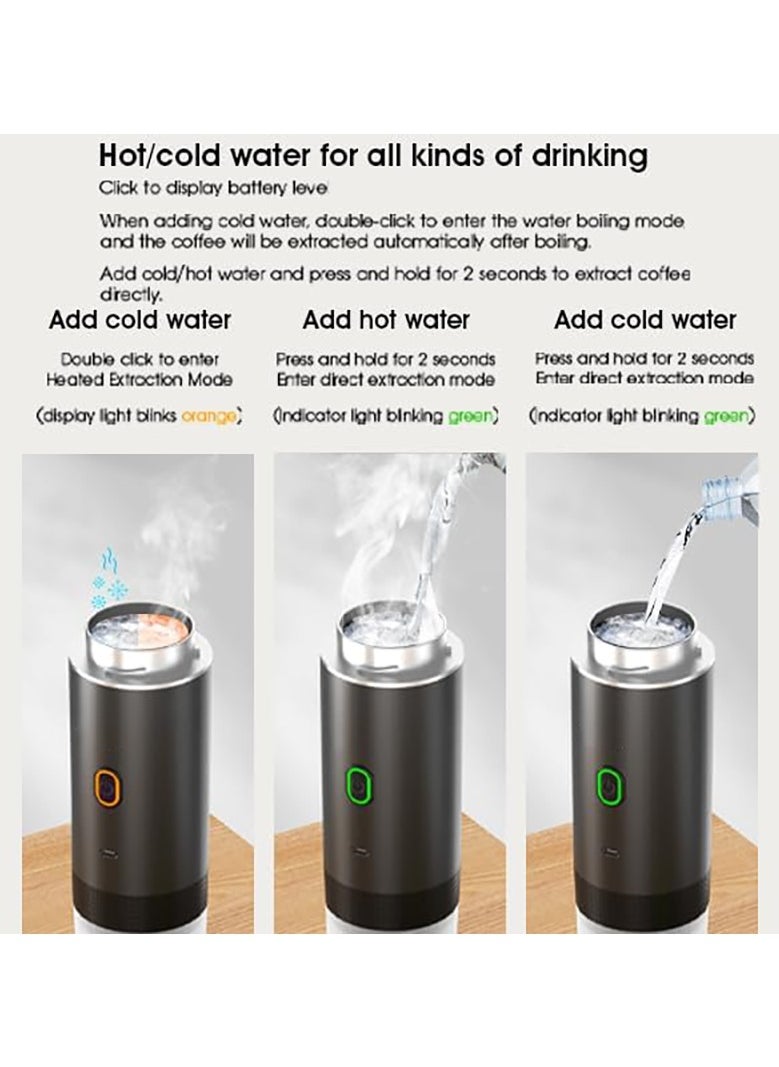 3-in-1 Portable Coffee Machine Wireless Electric Self Heating Capsules Pods Espresso for Car Home Office Camping Travel Maker 3in1