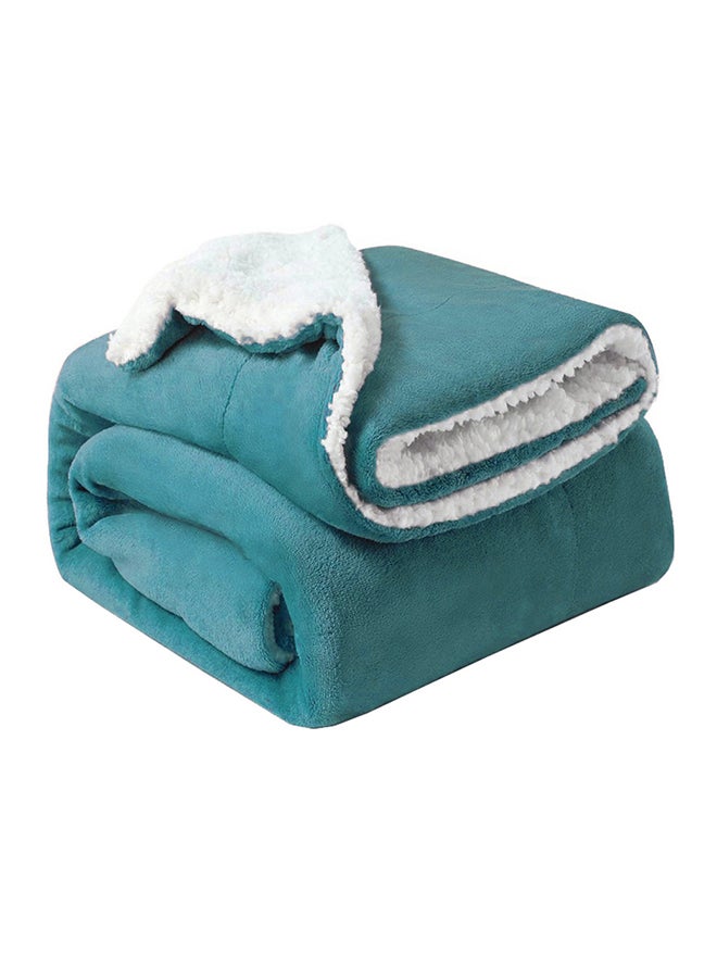 Soft Sheep Reversible Blanket Fleece Turquoise 220x240cm