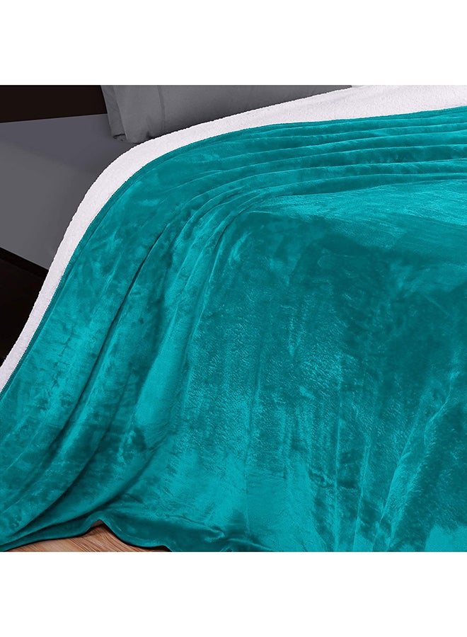 Soft Sheep Reversible Blanket Fleece Turquoise 220x240cm