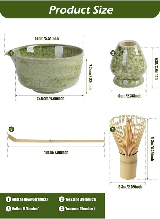 Matcha set Matcha Whisk Set Bamboo Whisk  matcha kit   Matcha Stirrer Set 4-piece Set (Matcha bowl  +Matcha Stirrer+Tea Spoon+ Matcha Brush Placeer)