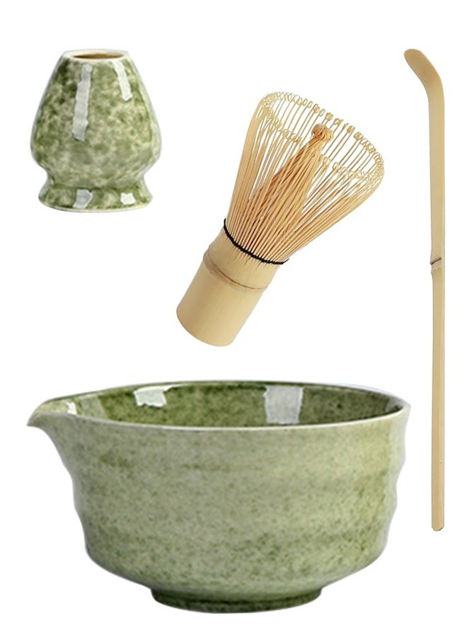 Matcha set Matcha Whisk Set Bamboo Whisk  matcha kit   Matcha Stirrer Set 4-piece Set (Matcha bowl  +Matcha Stirrer+Tea Spoon+ Matcha Brush Placeer)