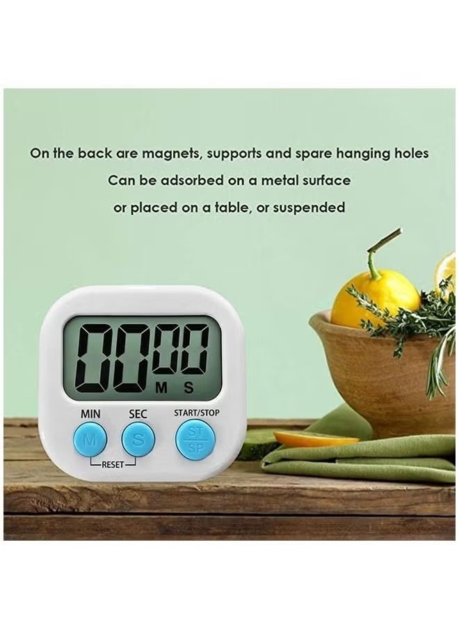 4pcs different color LCD digital kitchen countdown magnetic timer suitable for various occasions