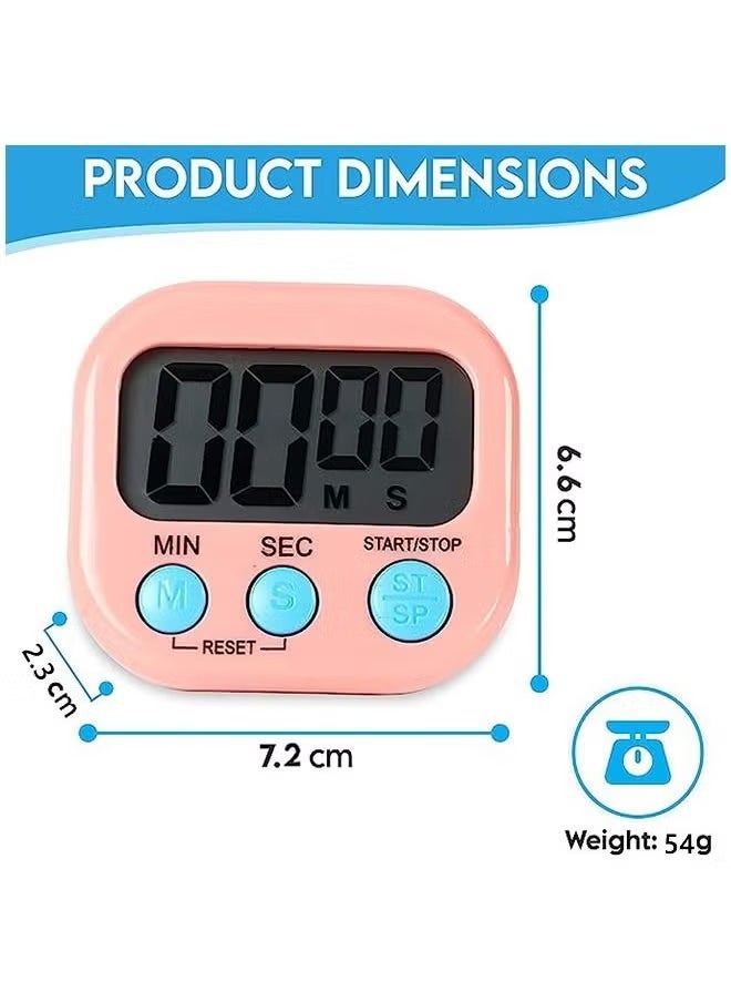 4pcs different color LCD digital kitchen countdown magnetic timer suitable for various occasions