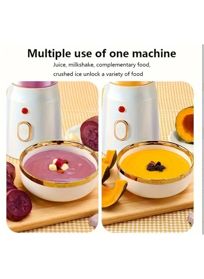 3pcs Portable Blender & Juicer Set,USB Rechargeable, Dual Cup Design for Smoothies & Shakes, Ideal for Home & Travel