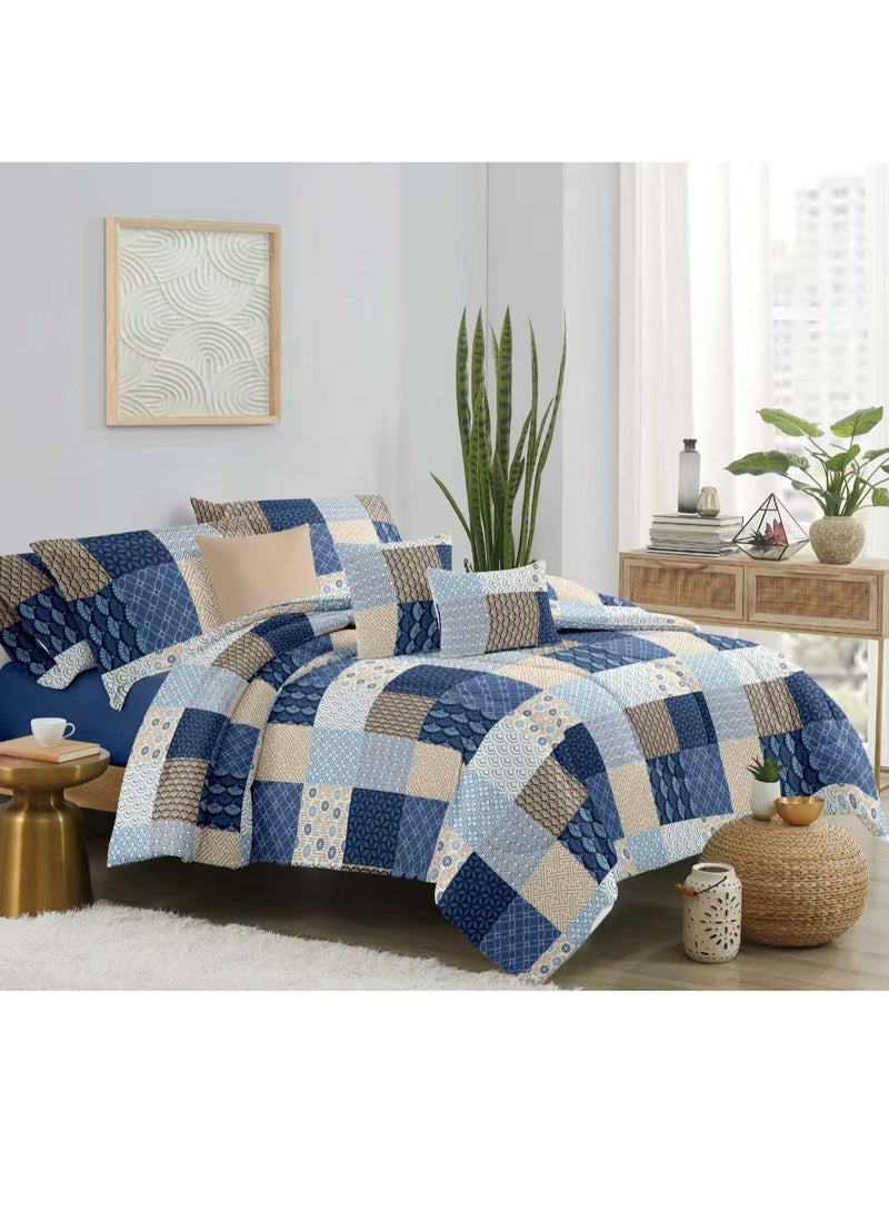 4PCS Comforter Set – 1 Comforter (220x240cm), 1 Bed Sheet (230x250cm), 2 Pillow Cases (50x70+5cm) – Soft & Cozy Bedding Set