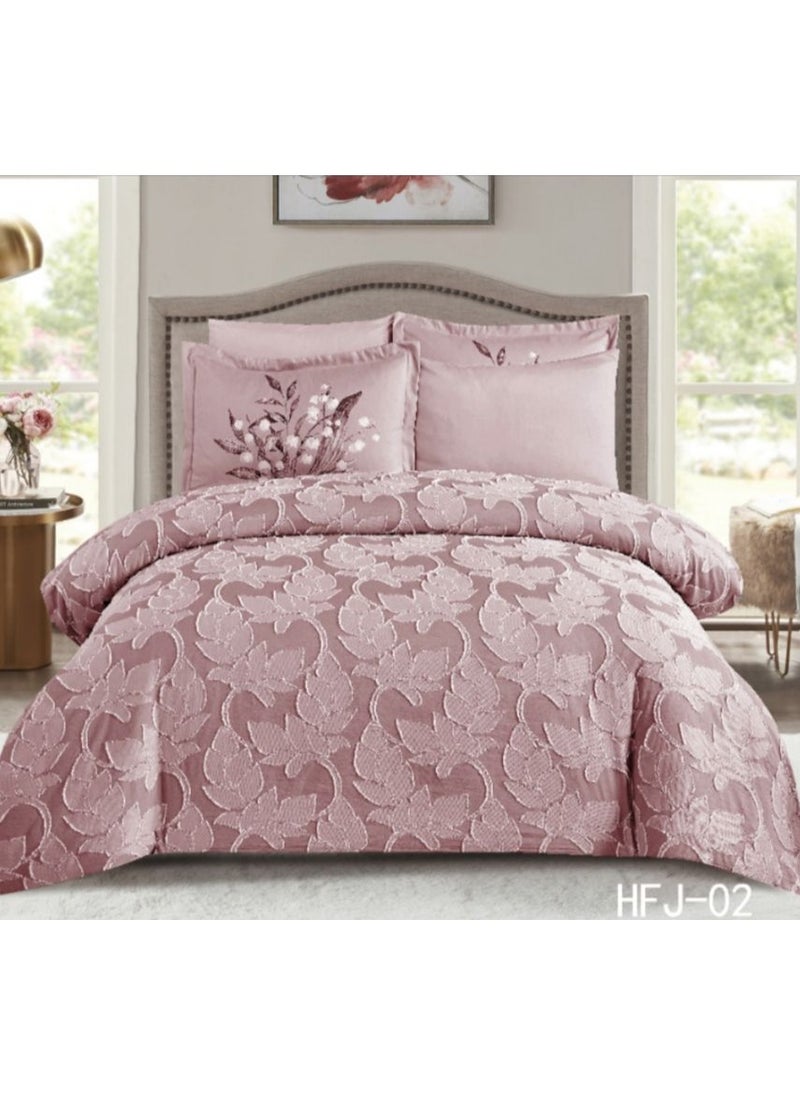 COMFY PINK EMBROIDERED COTTON KING SIZE LUXURIOUS 6PC COMFORTER SET