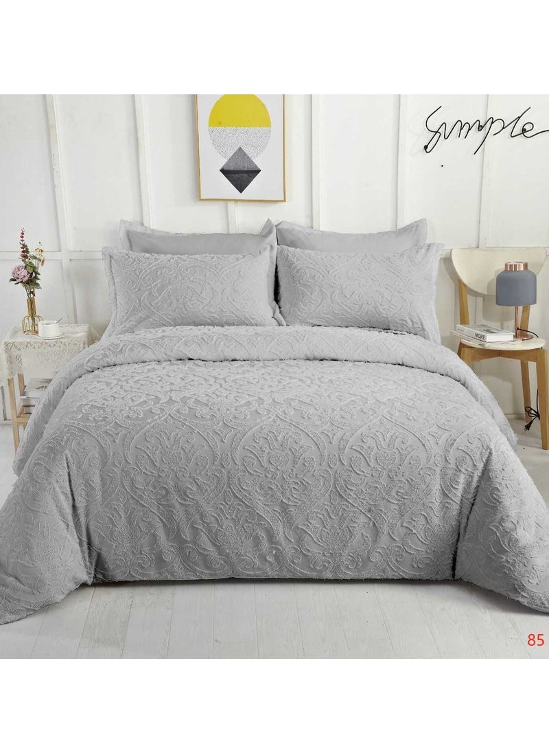 COMFY 6PC GREY LUXURIOUS & STYLISH EMBROIDERED KING SIZE COMFORTER SET