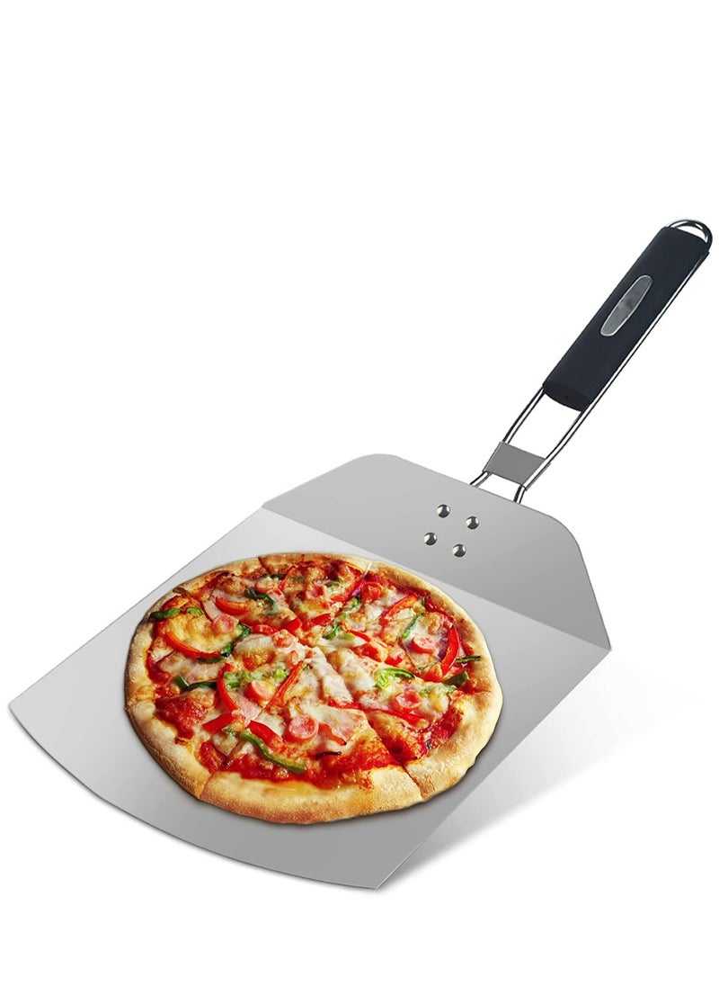 Pizza Turning Peel Pizza Shovel Lightweight Premium Metal Pizza Peel Blade for Pizza Oven Pizza Paddle Stainless Steel Blade for Home Kitchen Restaurant Baking Cake 13 x 9.5 inch