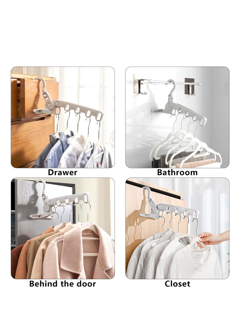 Folding Clothes Drying Rack With 5 Holes, 4-Piece Clothes Airer Indoor, Foldable Portable Travel Hangers For Outdoor Camping Trips, Space Saving And Closet Organizer For Hotel, Apartments, Home