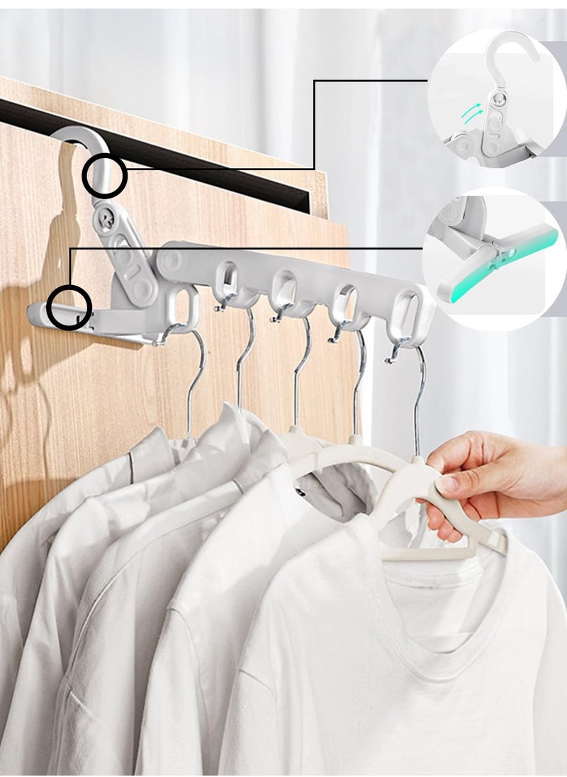 Folding Clothes Drying Rack With 5 Holes, 4-Piece Clothes Airer Indoor, Foldable Portable Travel Hangers For Outdoor Camping Trips, Space Saving And Closet Organizer For Hotel, Apartments, Home