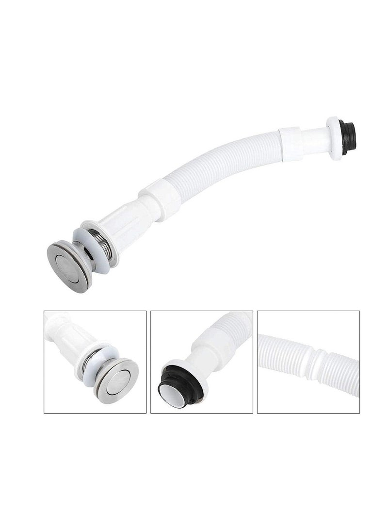 37mm Flexible Drain Pipe, Odor‑Proof Universal Single Drain, S Bend Water Down‑Flow Pipe, for Bathroom Vanity Sink Drain Plumbing Trap Tubing