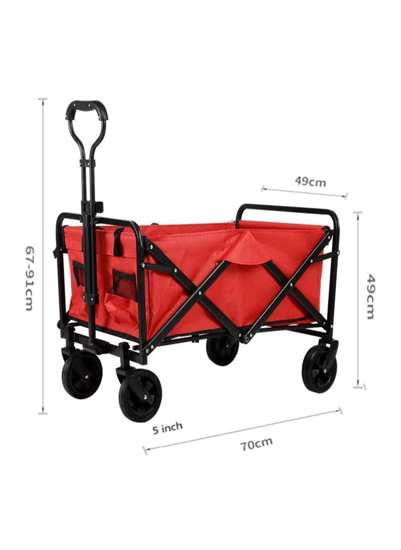 Collapsible Utility Wagon Cart Outdoor Garden Shopping Camping Cart