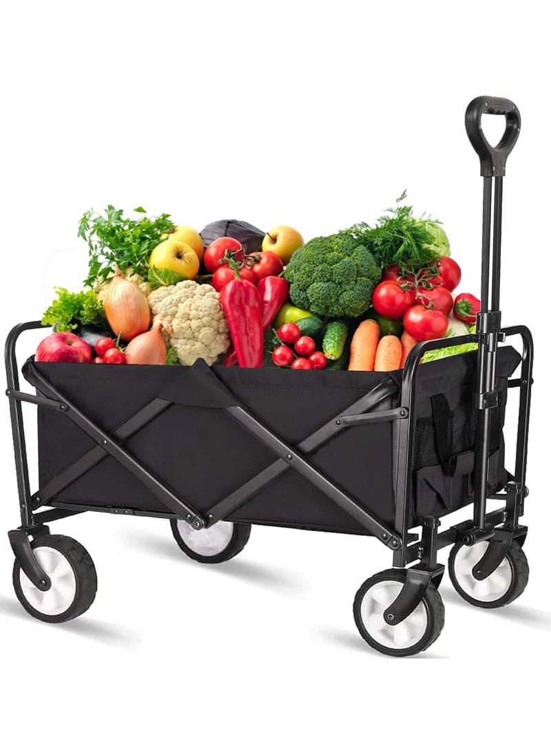 Shopping Trolley Cart, Multi Functional Folding Wagon, Heavy Duty Collapsible Beech, Picnic & Camping Lounge Trolleys with Wheels