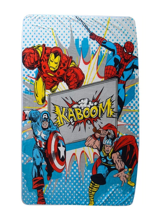 Spiderman Flannel Blanket Polyester Multicolor 160x3x220cm