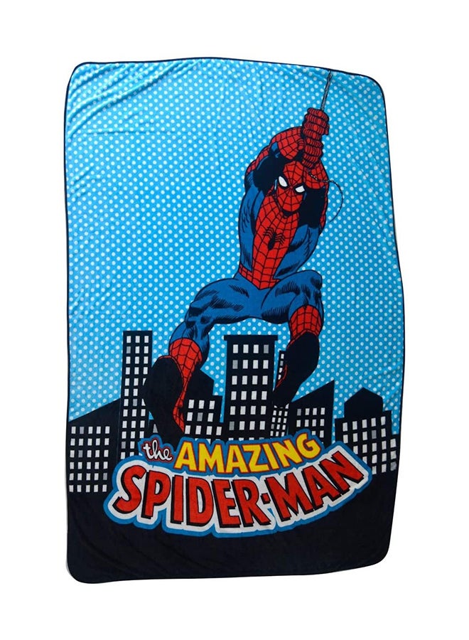 Spiderman Flannel Blanket Polyester Multicolor 160x3x220cm