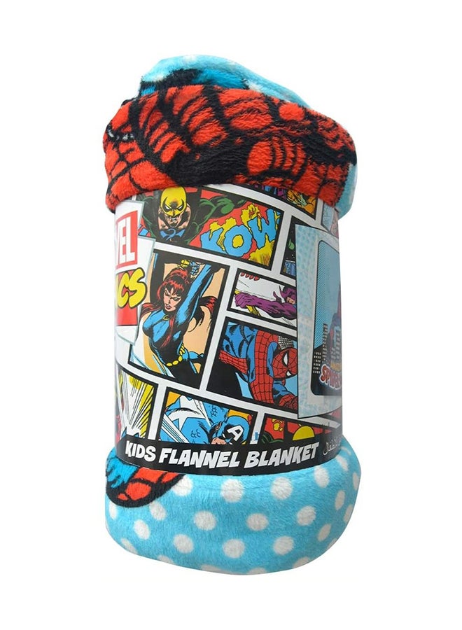 Spiderman Flannel Blanket Polyester Multicolor 160x3x220cm