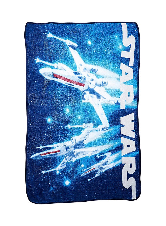 Printed Blanket Polyester Blue 46x60inch