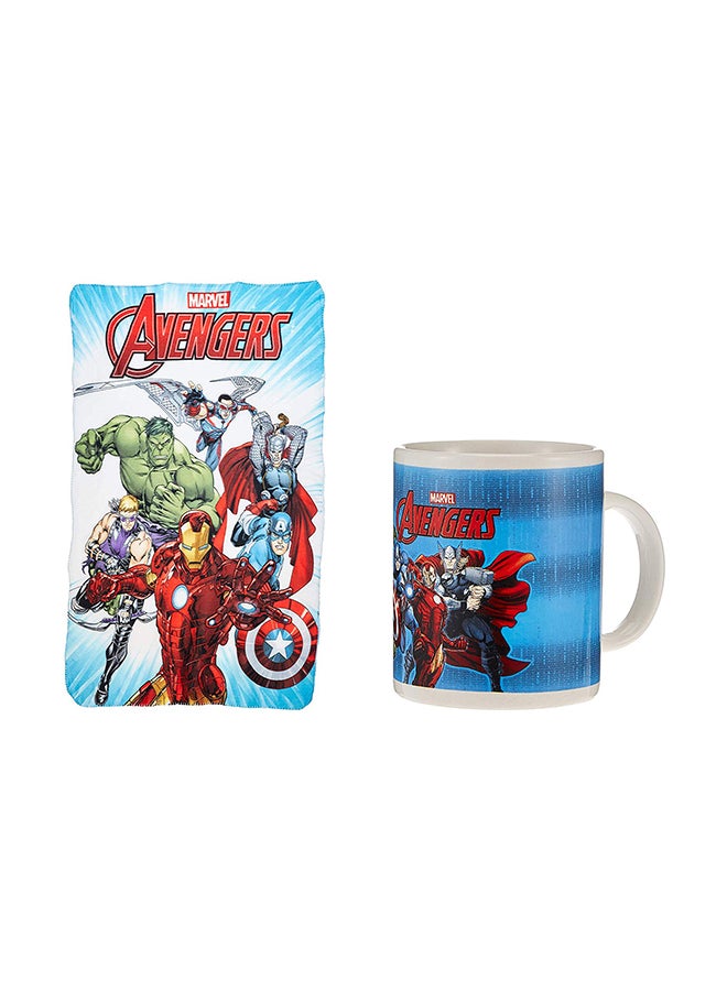 Avengers Can Shape Mug With Polar Fleece Blanket Polyester Multicolour 100x150cm