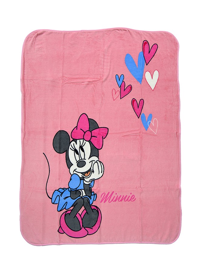 Minnie Mouse  Design Coral Fleece Blanket polyester Pink 120x140cm