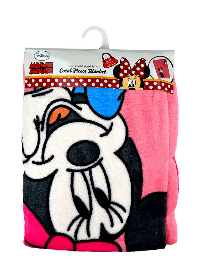 Minnie Mouse  Design Coral Fleece Blanket polyester Pink 120x140cm