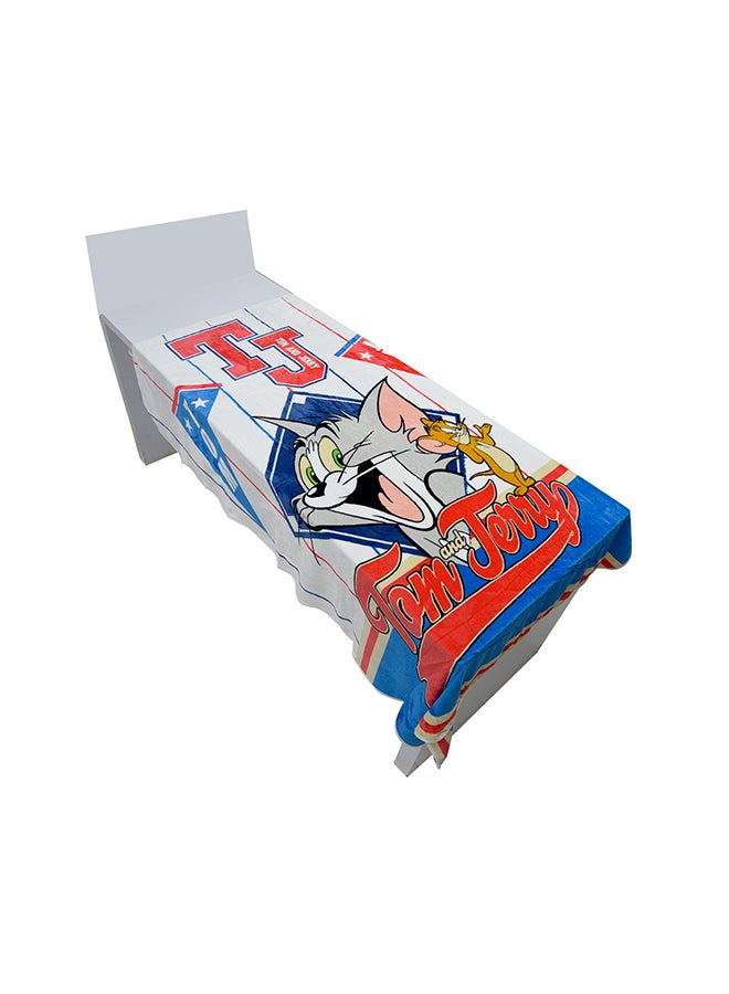 Tom And Jerry Design  Flannel Blanket Polyester Multicolour 160x220cm