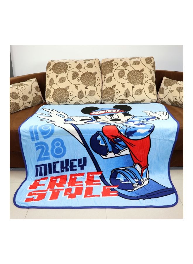 Mickey Printed Blanket polyester Blue/Red/White 120x140cm