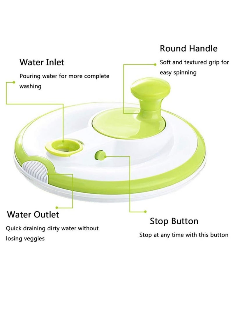 Large Salad Spinner 5QT – BPA-Free Manual Lettuce Dryer u0026 Vegetable Washer with Quick Dry Design, Easy Spin for Tastier Salads, Green