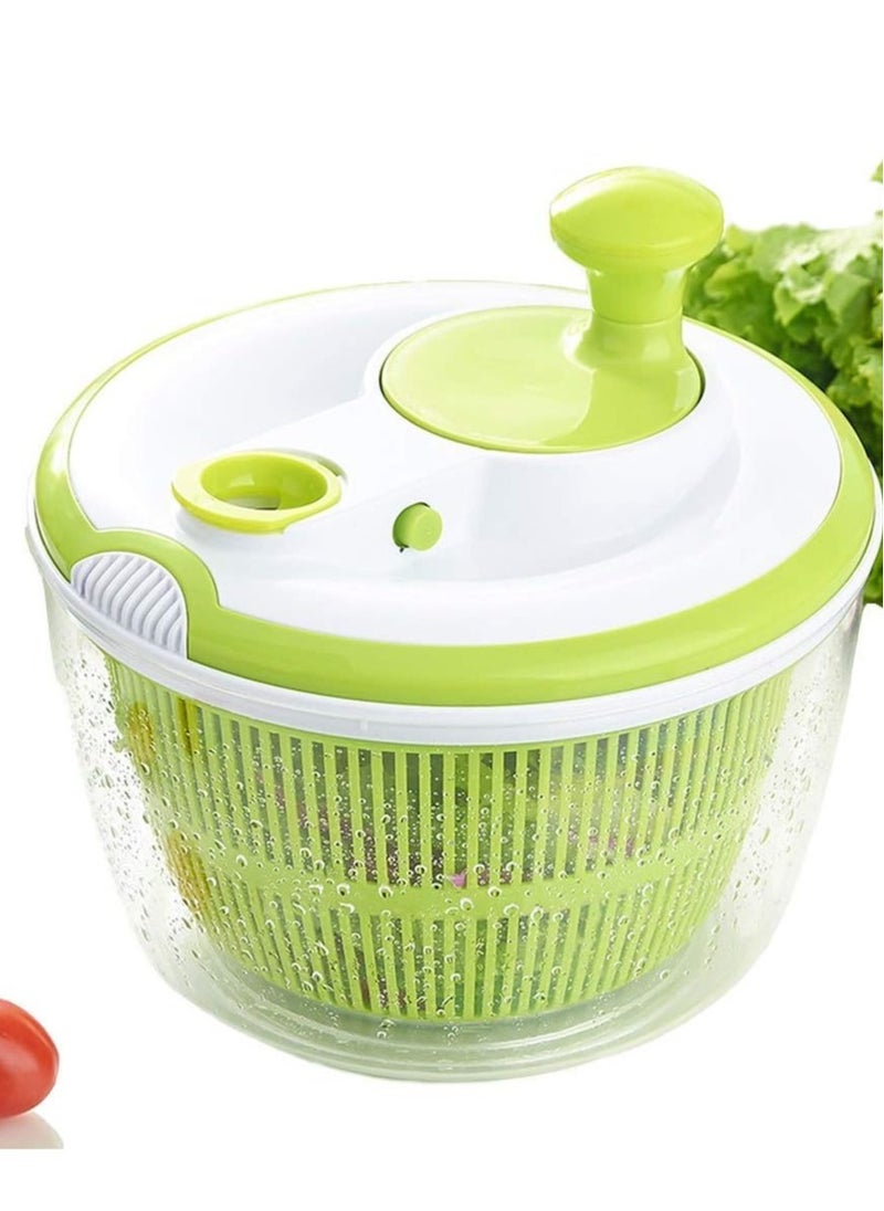 Large Salad Spinner 5QT – BPA-Free Manual Lettuce Dryer u0026 Vegetable Washer with Quick Dry Design, Easy Spin for Tastier Salads, Green