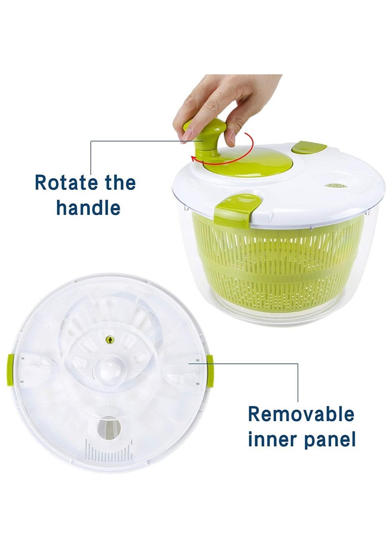 Large Salad Spinner (5 Quarts) – Quick Dry Design for Fruits, Vegetables u0026 Lettuce – Effortless Drying for Tastier Salads u0026 Faster Food Prep