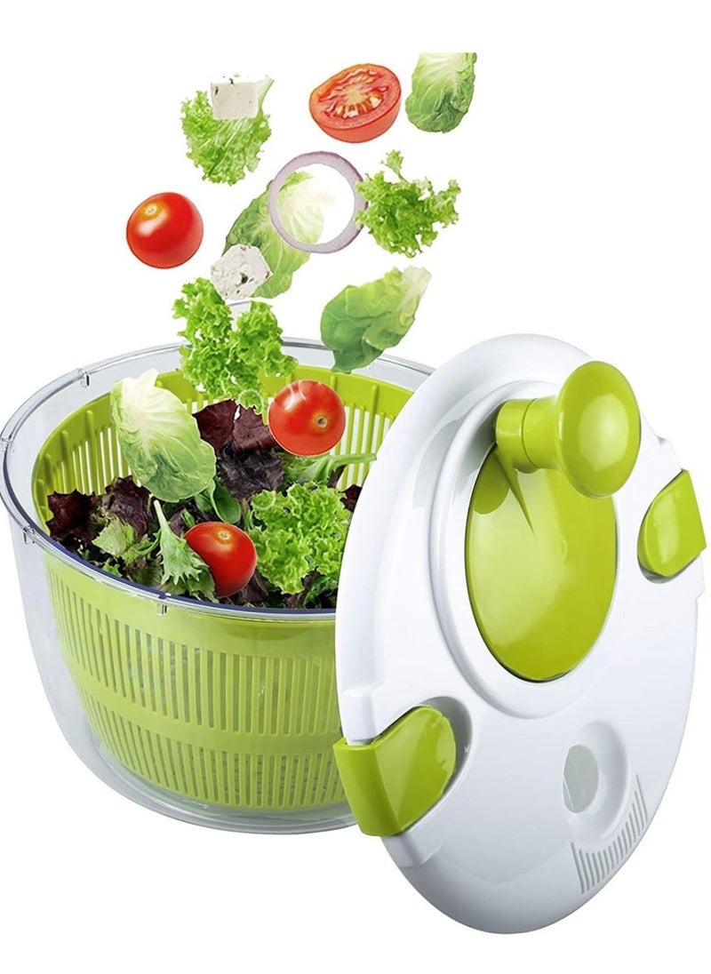 Large Salad Spinner (5 Quarts) – Quick Dry Design for Fruits, Vegetables u0026 Lettuce – Effortless Drying for Tastier Salads u0026 Faster Food Prep