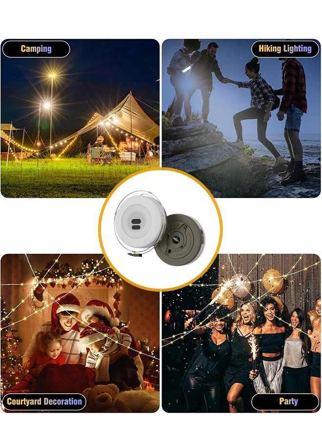 Colored light，RGB Camping String Lights, App can control the light color, for Outdoor Decor in Tents, Awning, Garden u0026 Festivals, Camping Essentials (22.97FT)