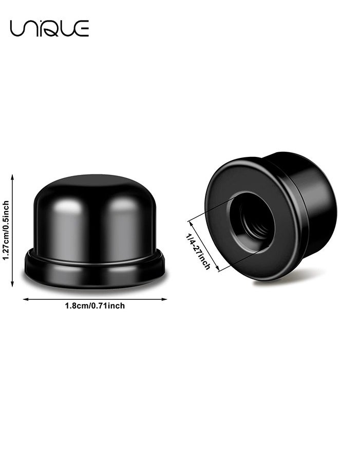 Lamp Finial Knob, Lamp Accessories1/2 Inch Tall Lamp Finials Plated Steel Finials Tapped 1/4-27 for Lamp Harp Tops (8 Pieces, Black)