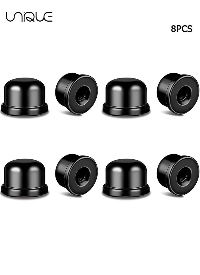 Lamp Finial Knob, Lamp Accessories1/2 Inch Tall Lamp Finials Plated Steel Finials Tapped 1/4-27 for Lamp Harp Tops (8 Pieces, Black)