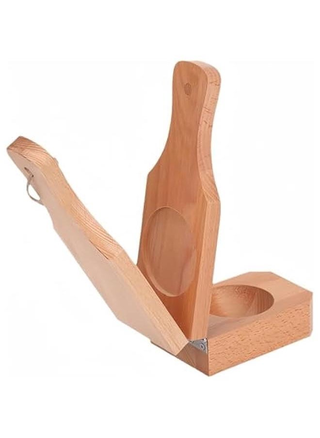 Wooden Plantain Press with Handle,2 in 1 Wood Reusable Plantain Press Smasher,Portable Plantain Press,Easy Storage for Fried Plantains Chips and Tostonera Cups, 16×6×6cm/6.3×2.36×2.36in