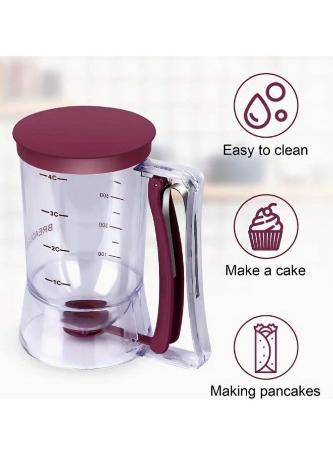 900ml Manual Batter Dispenser Pancake Batter Dispenser Great for Cupcakes Pancakes Waffles Essential Tool for Kitchen Baking