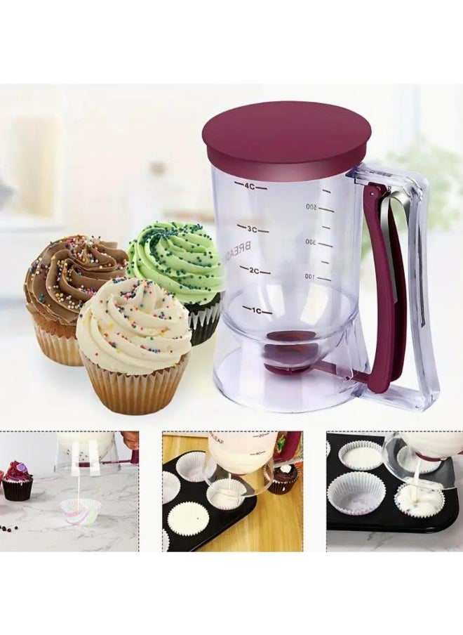 Pancake Batter Dispenser 900mL Manual Batter Dispenser Cupcake Pancake Waffle Measuring Cup Kitchen Baking Tool