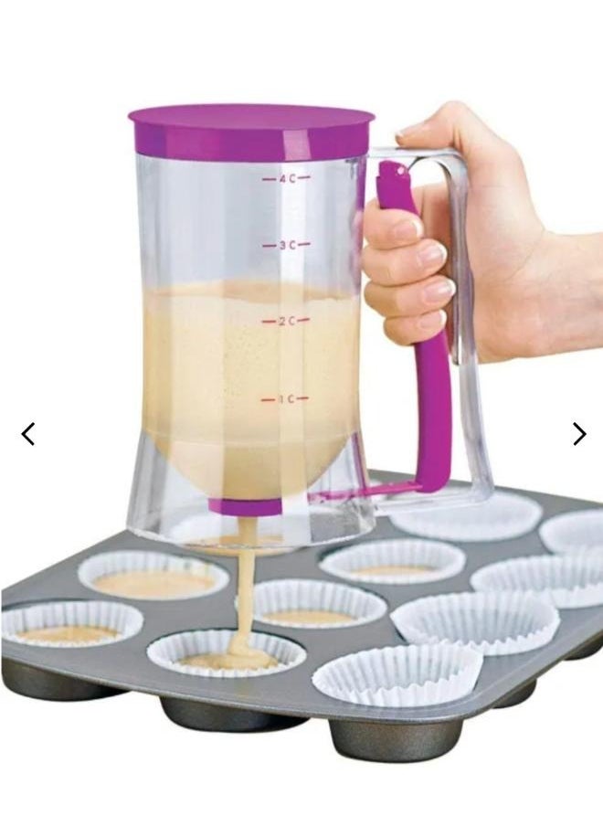 Pancake Batter Dispenser 900mL Manual Batter Dispenser Cupcake Pancake Waffle Measuring Cup Kitchen Baking Tool