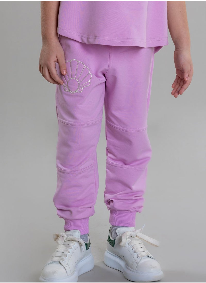 Kids Seashell Embroidered Sweatpants